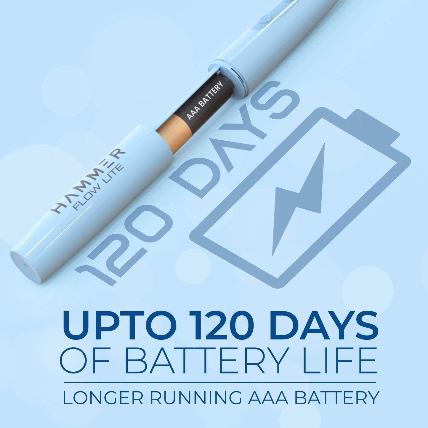 Hammer Flow Lite Electric Toothbrush with 120 Days Battery Backup