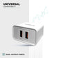 Hammer 15W USB Charger Adapter with 1 Meter Type C Cable 2 USB Ports for Mobile Phone