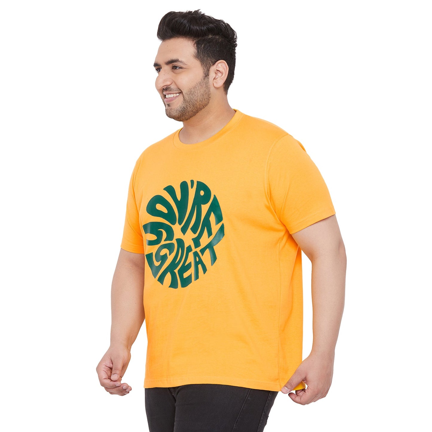 Men Plus Size FarlayY Printed Round Neck Tshirt