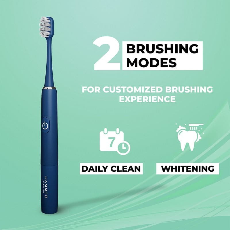 Hammer Flow 2.0 Electric Toothbrush - Combo of 2 Colors Blue  White