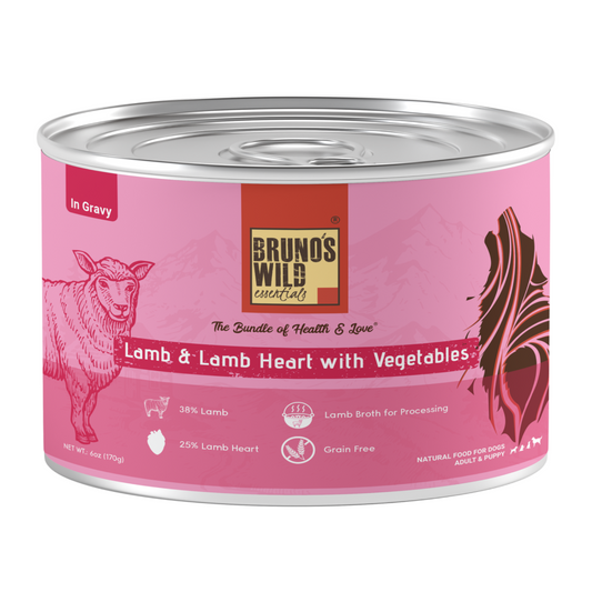Brunos Wild Essentials Lamb and Lambheart with Vegetable Dog Wet Food