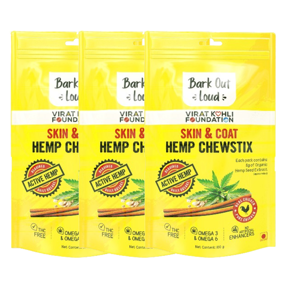Bark Out Loud Skin  Coat Hemp Chew Stix for Dogs and Cats