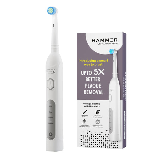 Hammer Ultra Flow Plus Oscillating Electric Toothbrush with 2 Brush Heads