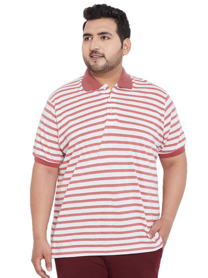 Men Plus Size Lisbon Striped Polo Tshirt