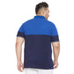 Men Plus Size Mold Colorblock Polo Tshirt