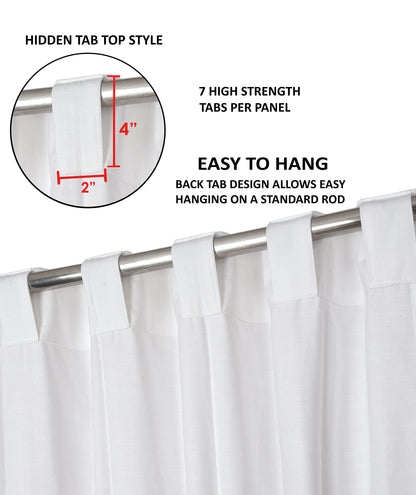 Slub Cotton Window Curtains white linen living room curtains 2 panel sets modern curtains for living room Reverse Tab Top 50 x 96 inch set of 2 Panels boho cafDoorway curtains by Lushomes